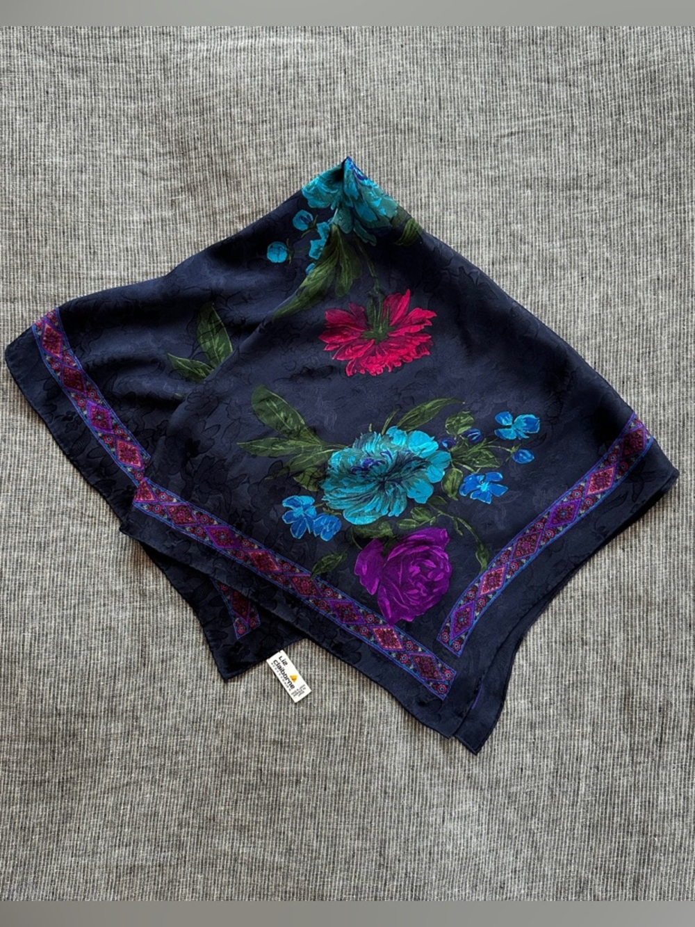 Vintage Liz Claiborne Women’s Navy Floral Scarf